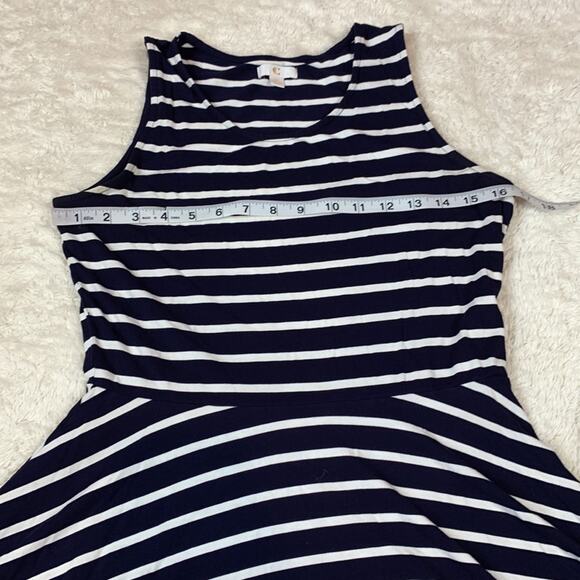 Charming Charlie navy and white striped sleeveless skater dress, size med - Picture 5 of 9